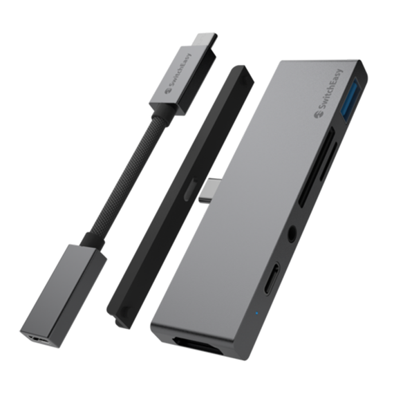 Хаб SwitchEasy SwitchDrive для планшетов и ультрабуков 6 в 1 серый космос (GS-109-229-253-101)