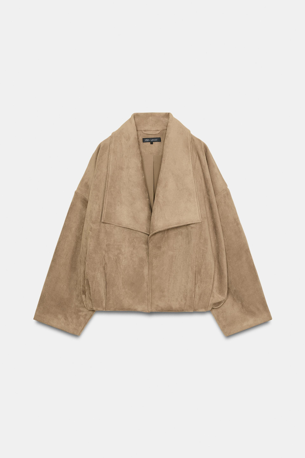 Искусственная замша, пальто с капюшоном - ZARA