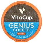 VitaCup, Genius Coffee, средней темной обжарки, без кофеина, 16 капсул по 10,5 г (0,37 унции)