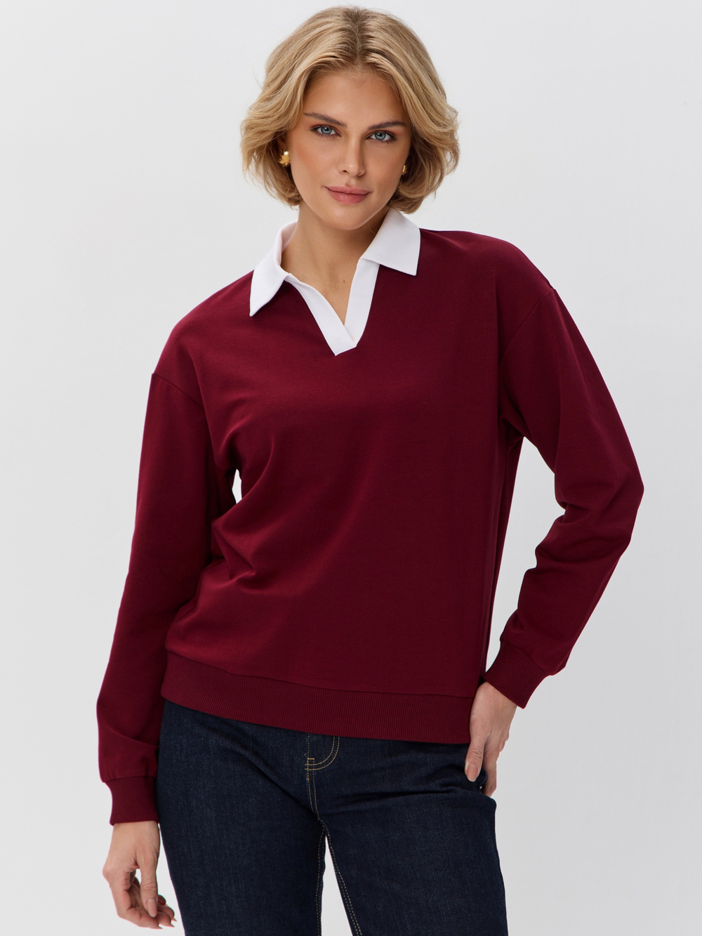 Джемпер с воротником поло