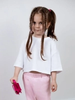 Футболка детская оверсайз укороченная базовая