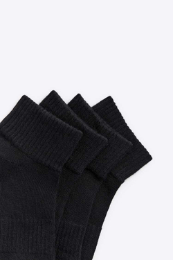 ZARA НАБОР ИЗ 4 ПАР КОРОТКИХ НОСКОВ, ЧЕРНЫЙ