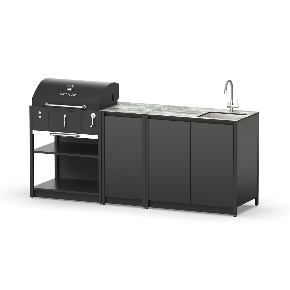 Мангальный комплекс Lounge M-102SB, 2.1 м, черный/серый каспий