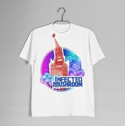 Футболка Infected Mushroom (белая-цветной принт) (S)