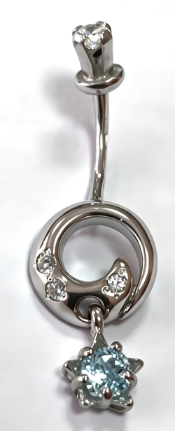 Ювелирный пирсинг из серебра 925 пробы с фианитами
