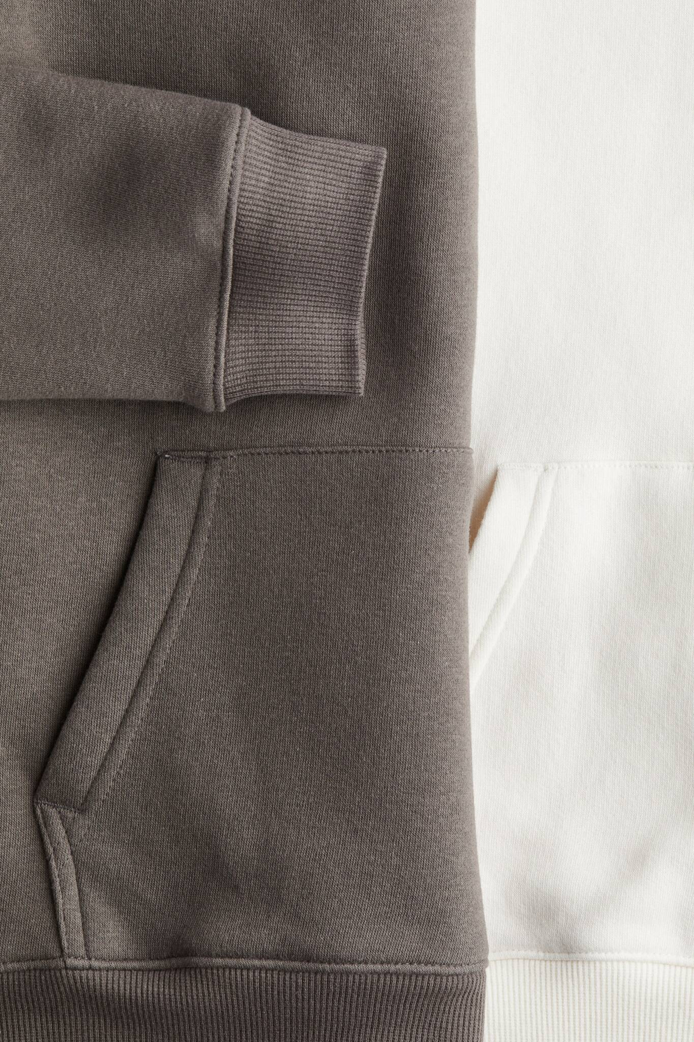 H&M Набор из двух толстовок с капюшоном, белый/серый