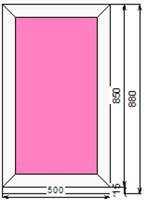 Пластиковое окно 850 х 500 ТермА Эко с глухой створкой