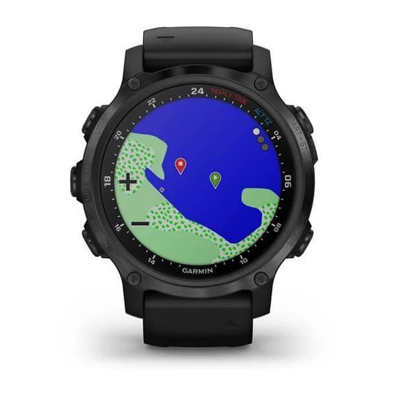 Garmin Descent Mk2s угольно-серый корпус с DLC-покрытием, черный силиконовый ремешок