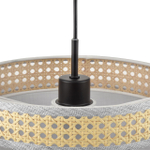 8043/1 MODERNI LN25 266 черный/серый/бежевый, металл/текстиль/ротанг Подвесной светильник Е27 1*60W 220V LAUNA