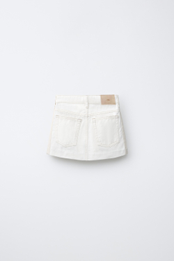 ZARA ЮБКА КОЛОР-БЛОК, БЕЛЫЙ