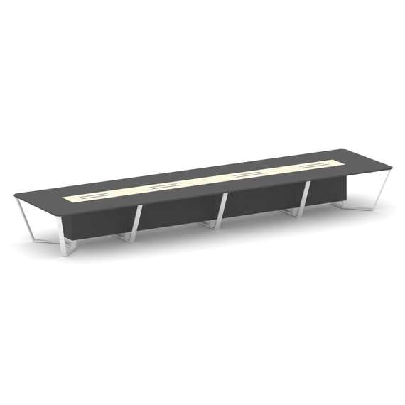 Steel Meet Стол переговорный прямоугольный KM-PR.B.SP-20 Антрацит/Ваниль Глянец/Металл Белый 6400*16