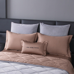 КПБ на резинке Сатин Velvet Premium с Одеялом VPR003, Евро, 4 наволочки, простынь 180*200*25