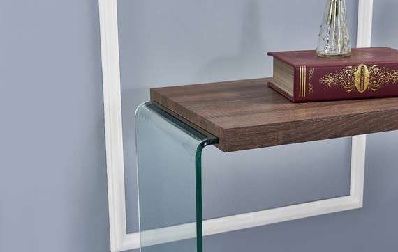 Консоль Glass с деревянной столешницей