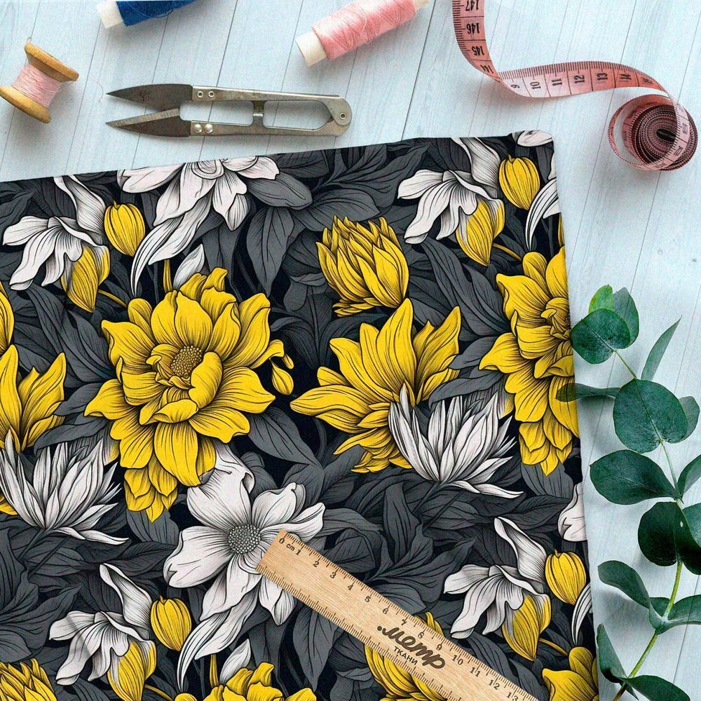 Ткань премиум дюспо ожившая гравюра