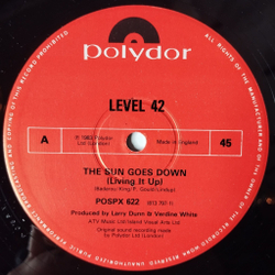 Винтажная виниловая пластинка LP Level 42 The Sun Goes Down (Living It Up) (UK 1983) 45 RPM Maxi Single