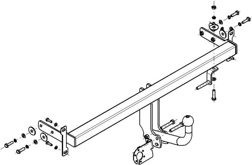 Фаркоп на HYUNDAI ELANTRA (ТаГаз) (2002-2006) (без электрики, паспорт/сертификат в комплекте) Автос.HY 02