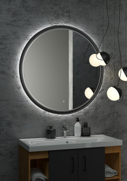 Зеркало "Planet black Led" D 1000 с бесконтактным сенсором