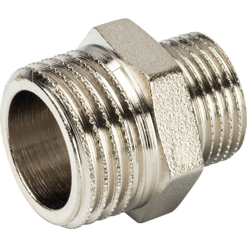 Ниппель НН переходной никелированный 1/2X3/8 STOUT