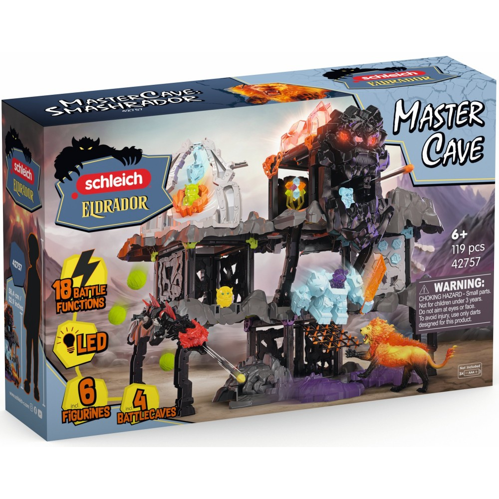Schleich Eldrador Creatures - Боевая крепость MASTER CAVE Smashrador + 6 фигурок 42757