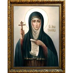 Анна Пророчица праведная, дочь Фануилова. Икона на холсте.