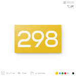 Номер на дверь 298, табличка на дверь для офиса, квартиры, кабинета, аудитории, склада, желтая 120х70 мм, Айдентика Технолоджи