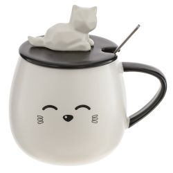 GAEM Кружка с крышкой и ложкой, 400 мл, L8 W8 H8,5 см, 2в.