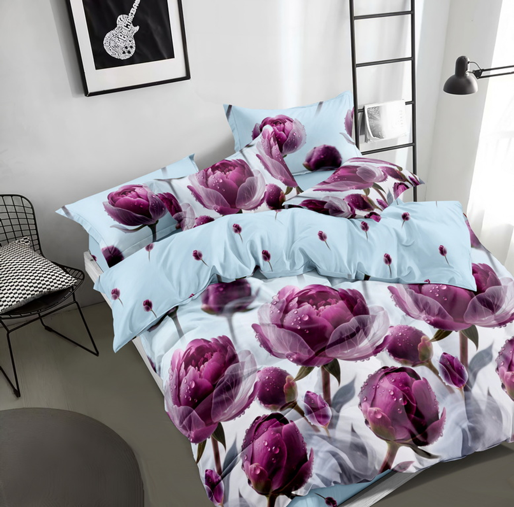 КПБ 2 сп с простыней на рез. 160х200 ПОПЛИН "П18"