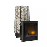Дровяная банная печь Grill'D Cometa Vega 180 Long Window Max Stone (Серпентинит)