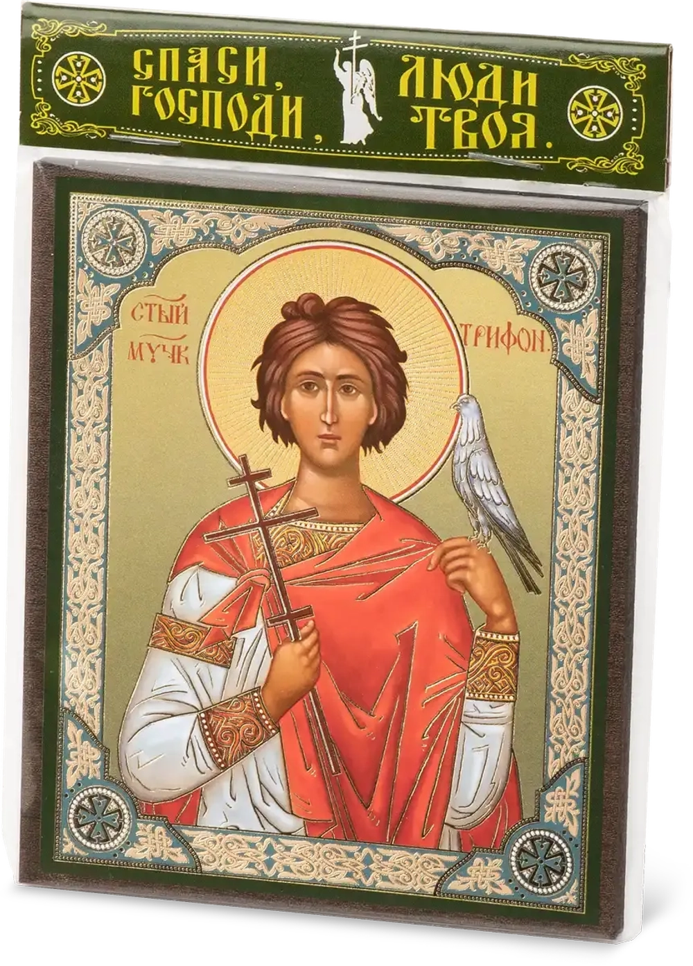 Икона "Трифон Апамейский" 10х12 на МДФ-6