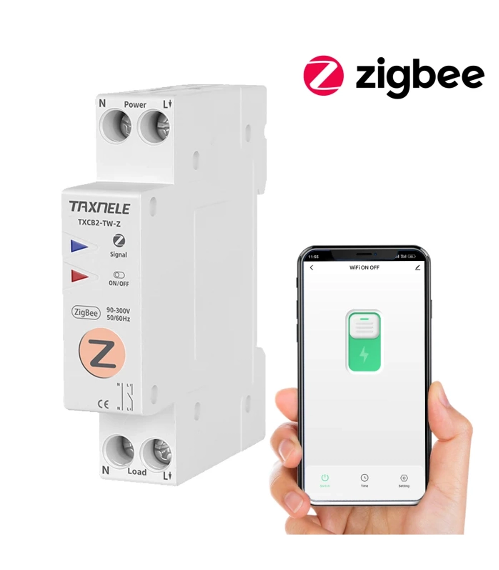 Умное Zigbee реле (выключатель) на DIN-рейку Taxnele TXCB2-TW-Z (Tuya / Smart Life)