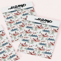 Ткань оксфорд 210 зимняя деревушка