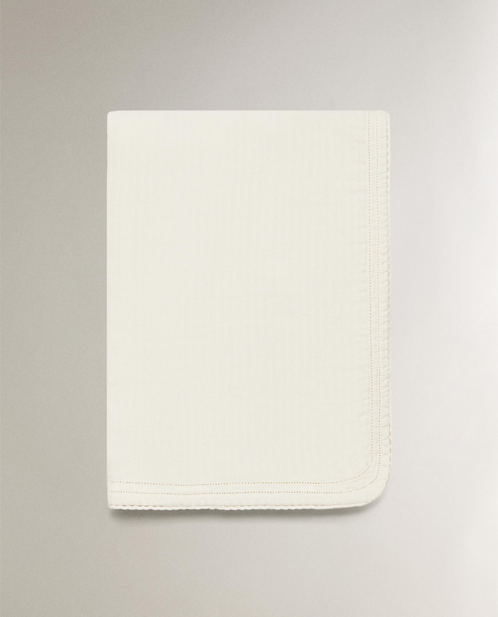Zara Home плед детский из хлопка, экрю, 90x120 см