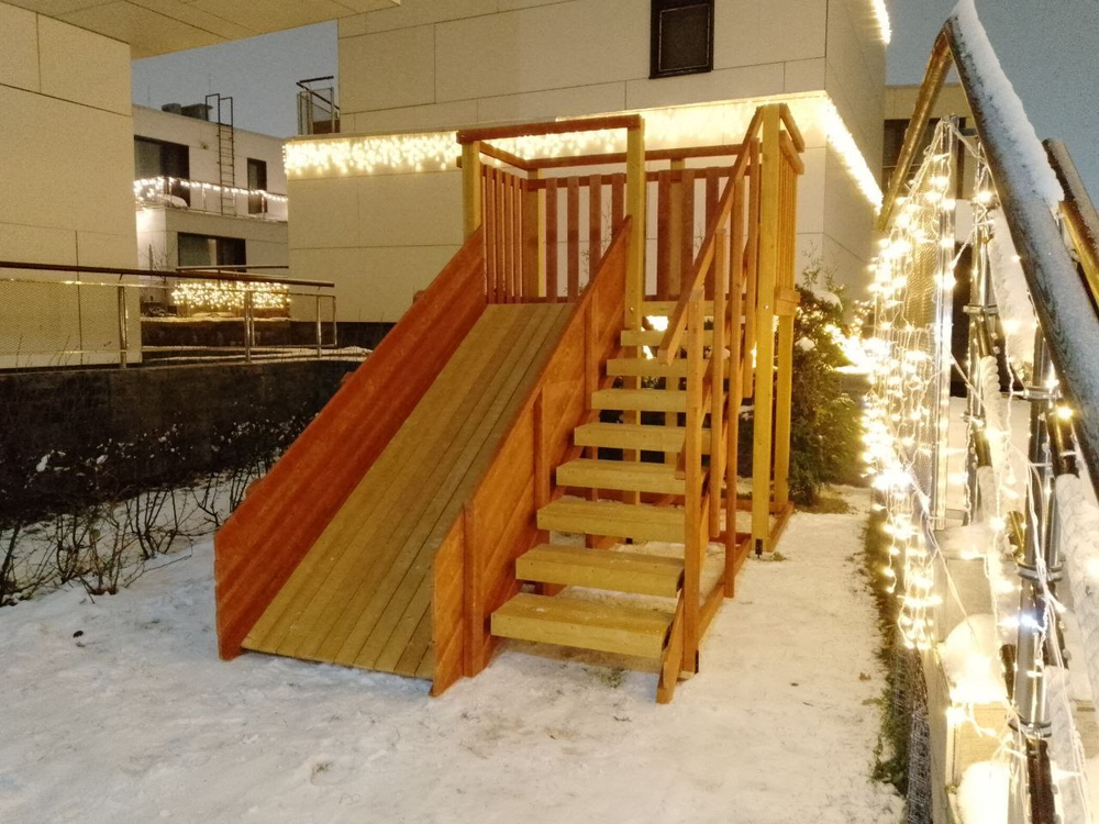 Зимняя деревянная горка Савушка "Зима - 3"