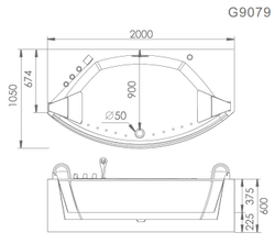 Акриловая ванна Gemy G9079