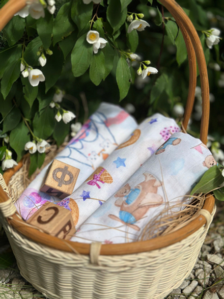 Муслиновая пеленка 2-х слойная Китята