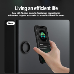 Противоударный чехол от Nillkin c поддержкой магнитной зарядки MagSafe для смартфона iPhone 15 Pro Max, с защитной шторкой камеры, серия CamShield Pro Magnetic