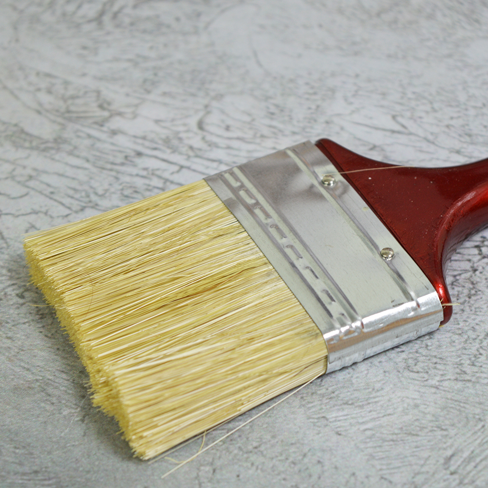 Кисть плоская 2,5" 63мм, искусственная щетина, деревянная лакированная ручка