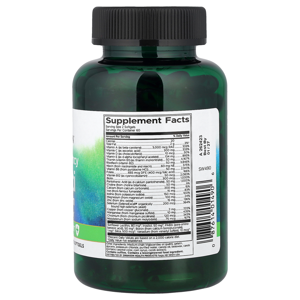 Swanson Vitamins, мультивитамины с железом, высокая эффективность, 120 капсул