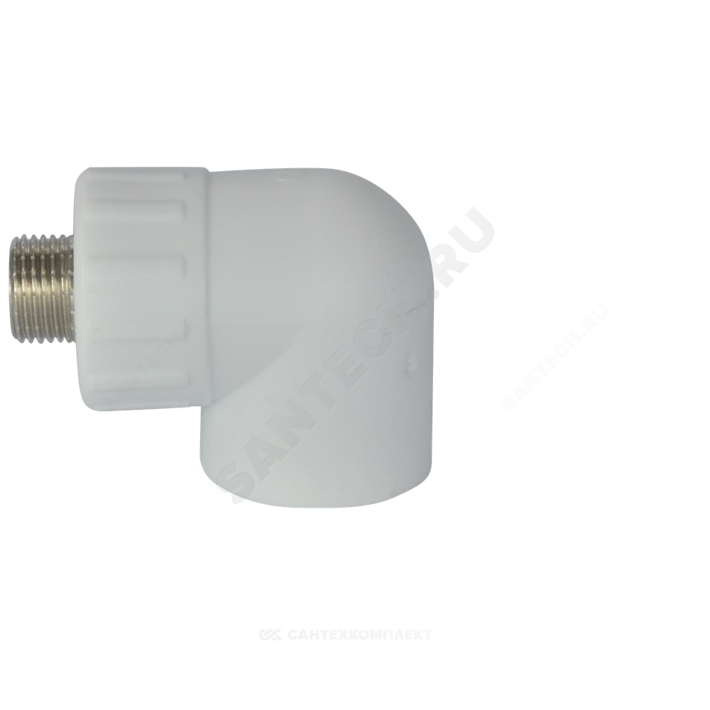 Угольник PP-R комбинированный белый Дн 25х3/4" НР RTP (РосТурПласт) 10802