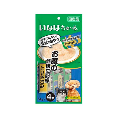 Inaba Ciao соус-лакомство для собак для пищеварения с лакто/бифидо бактериями (курица) 4шт по 14г