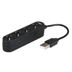 Хаб USB-концентратор USB на 4 USB 2.0 (длина кабеля 15 см) JBH HUB-113 (Чёрный)