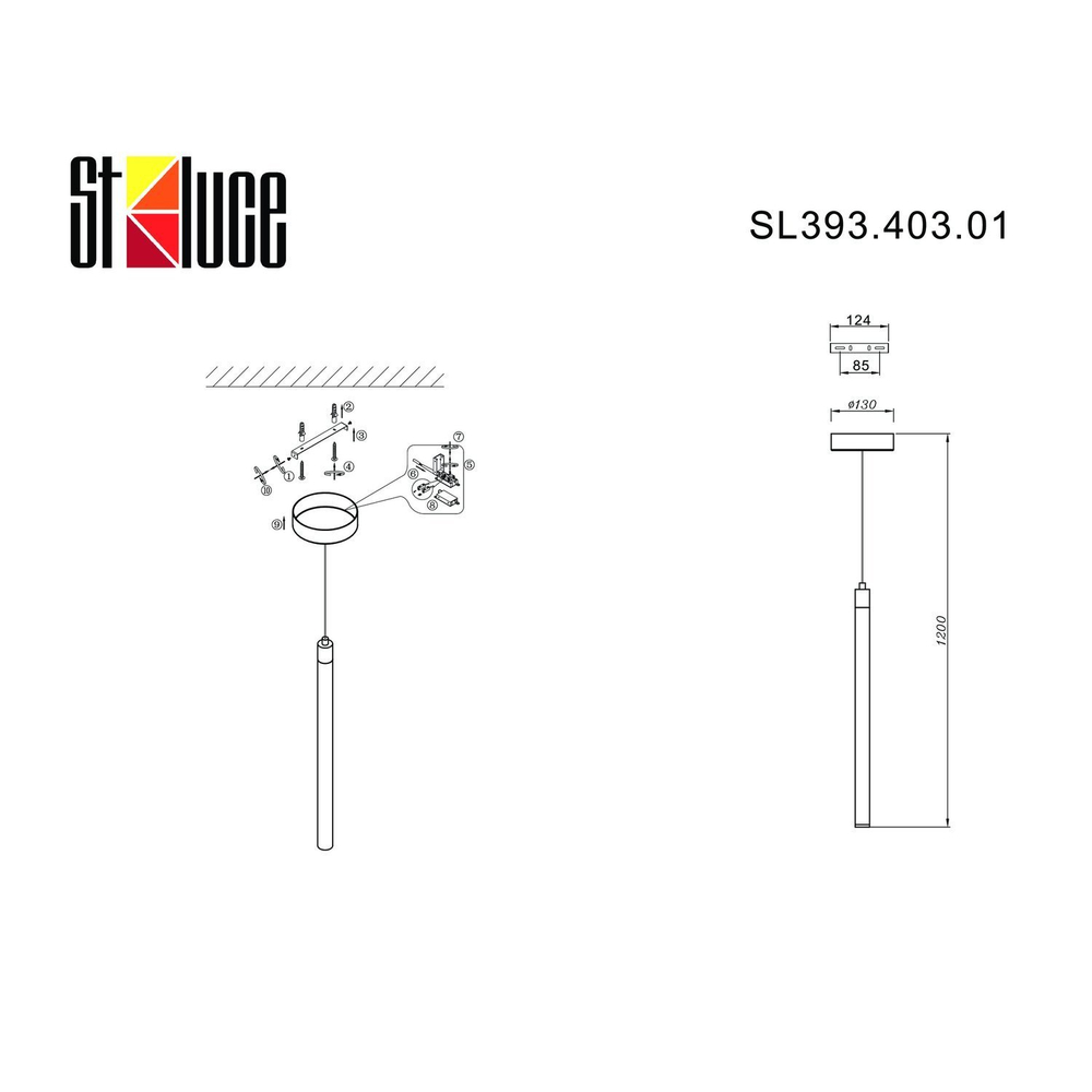 SL393.403.01 Подвес ST-Luce Черный/Белый LED 1*10W 4000K