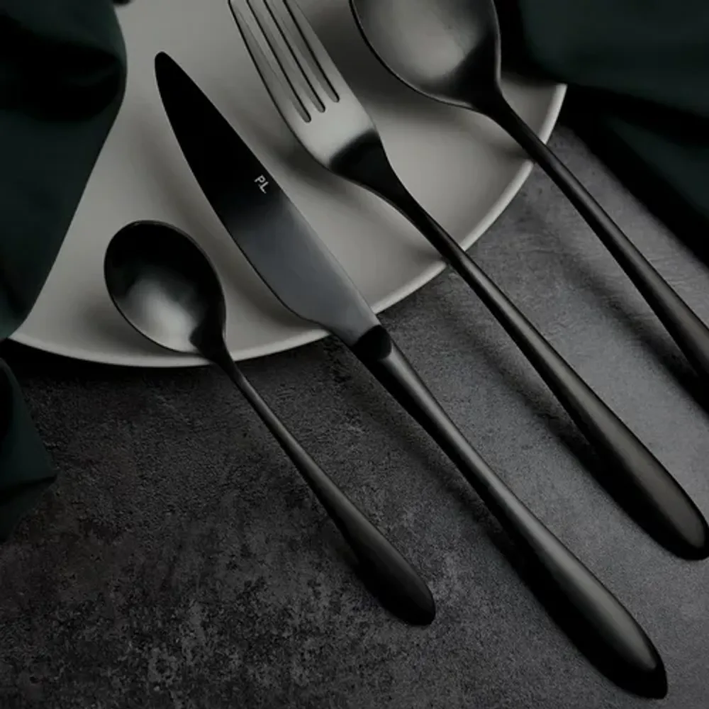 Ложка столовая 21 см матовая черный цвет PVD Alessi-Black P.L. [12]