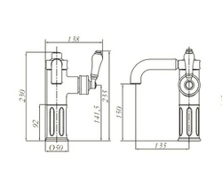 Смеситель для раковины высокий  Migliore Ermitage 25000 хром схема
