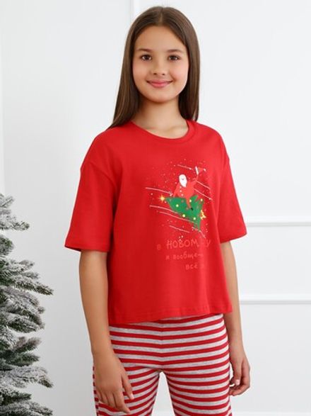 Фуфайка (футболка) детская Праздник-6.1 Виотекс КРАСНЫЙ