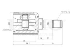 ШРУС внутренний UNIO CVJ-30140