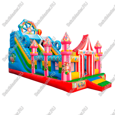 Коммерческий надувной батут "Русский цирк", 8*4*5,5 м