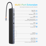 USB Хаб Baseus EliteJoy Gen2 11-Port Type-C HUB (Type-C to HDMI+3xUSB3.0+PD+VGA+SD/TF+RJ45+Type-C+3.5mm)