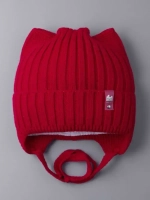 Шапка с ушками вязаная демисезонная