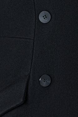 Черное шерстяное пальто "Элен" с капюшоном